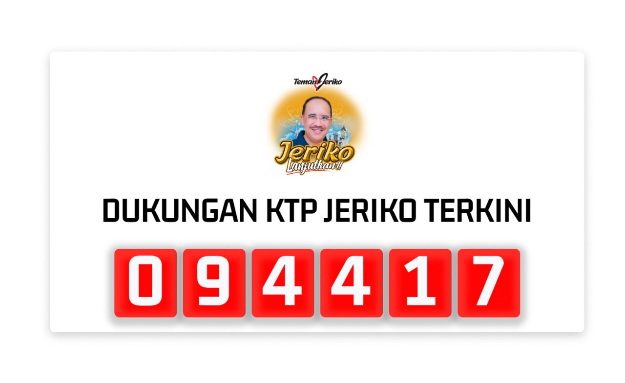 Syarat KPU Hanya 21 Ribu, Namun Jeriko Sudah Kantongi 94 Ribu Dukungan KTP