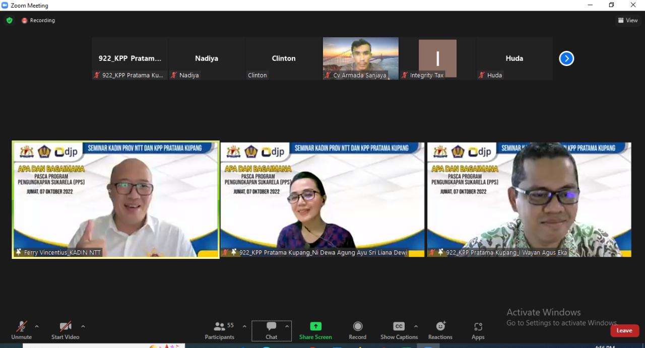 Bersama KPP Kupang, KADIN NTT Gelar Seminar Pasca PPS