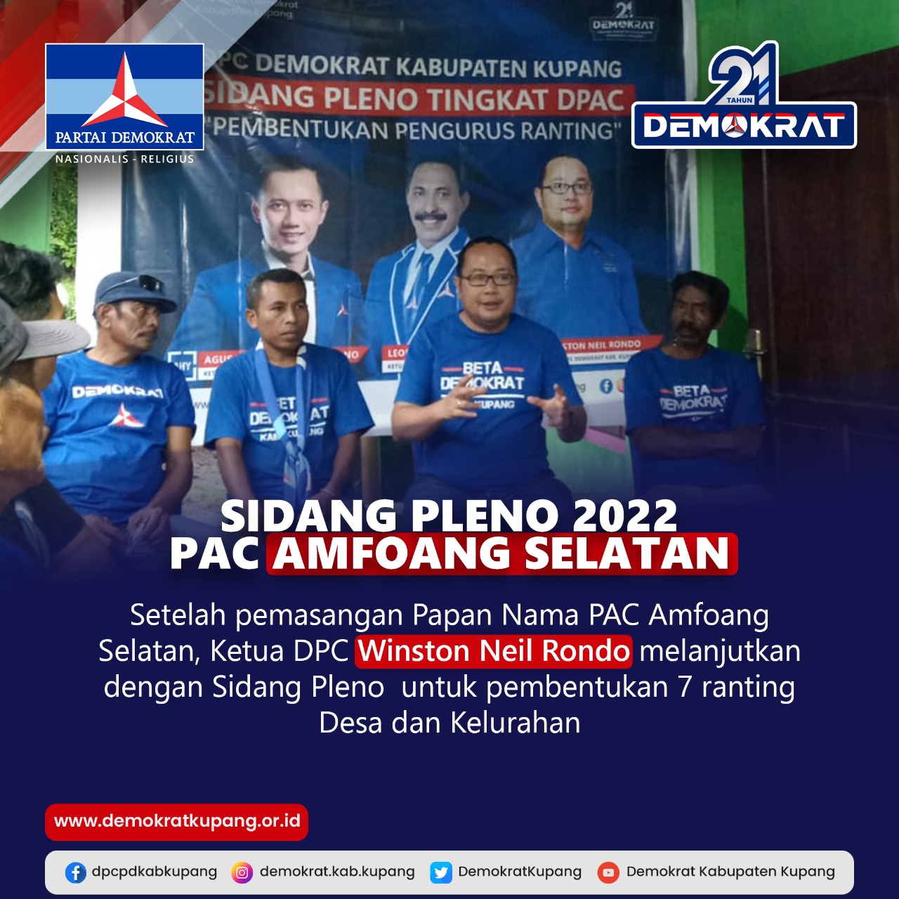 Serbu Amfoang Selatan, Tim DPC Demokrat Berhasil Bentuk dan Aktifkan 7 Ranting