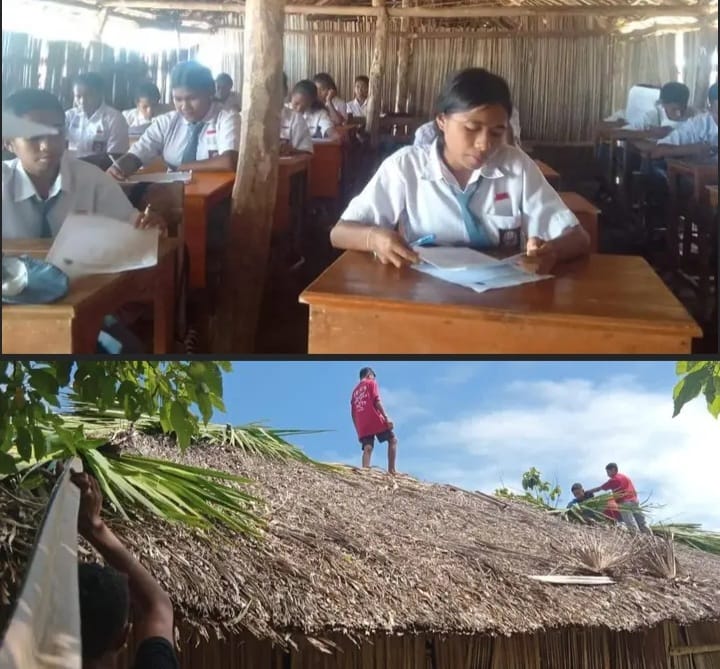Terlihat Tempat Menimba Ilmu Yang Belum Memadai, Namun Tidak Sedikitpun Mengurangi Semangat Belajar Siswa/i SMTK Abalbalat Baus