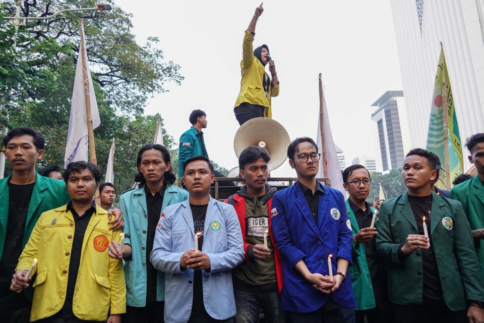 Aksi Unjuk Rasa Indonesia Cemas oleh BEM SI Foto KatadataFauza S 2025 07 28