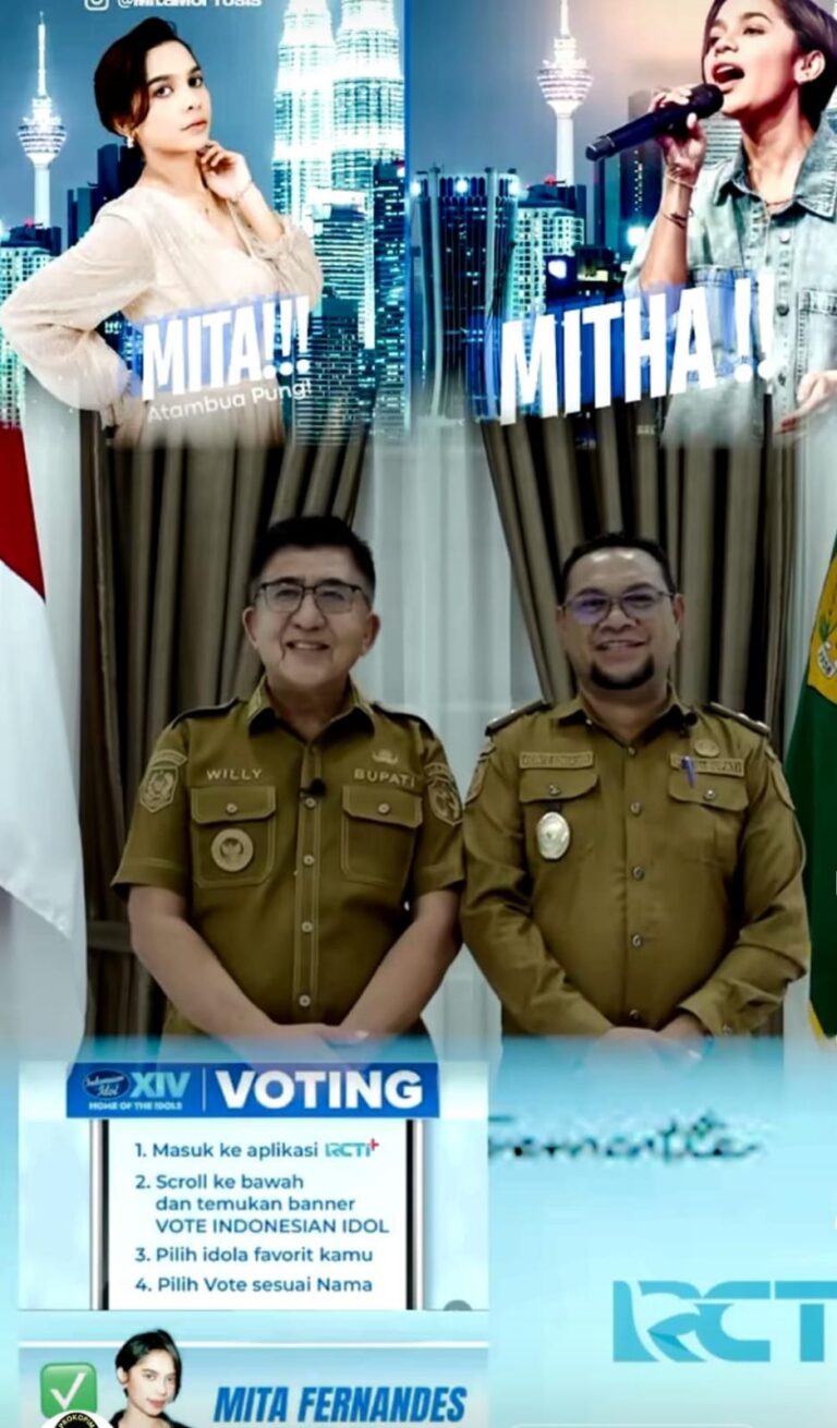 Bupati Belu Wily Lay dan Wakil Bupati Belu Vicente Hornai Goncalves ketika menyampaikan pesan dukungan dan ajakan kepada masyarakat NTT untuk mendukung Mita Fernandes, Senin (19/1)