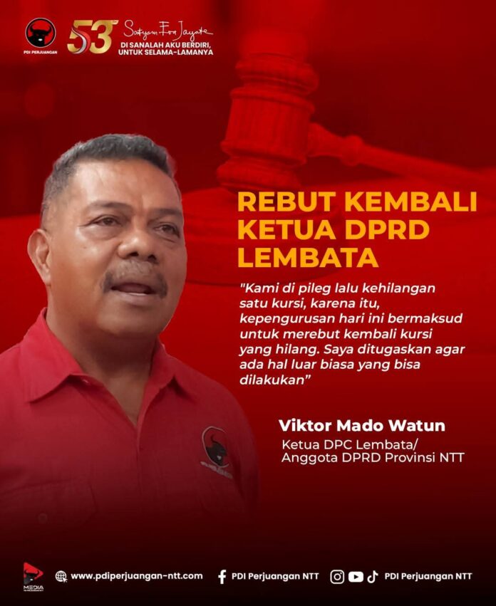 Ketua DPC PDIP Kabupaten Lembata, Viktor Madu Watun