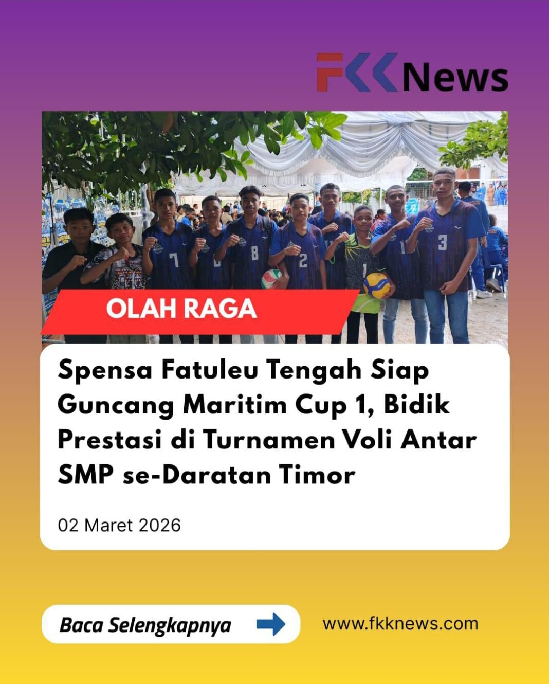 Spensa Fatuleu Tengah Siap Guncang Maritim Cup 1, Bidik Prestasi di Turnamen Voli Antar SMP se-Daratan Timor