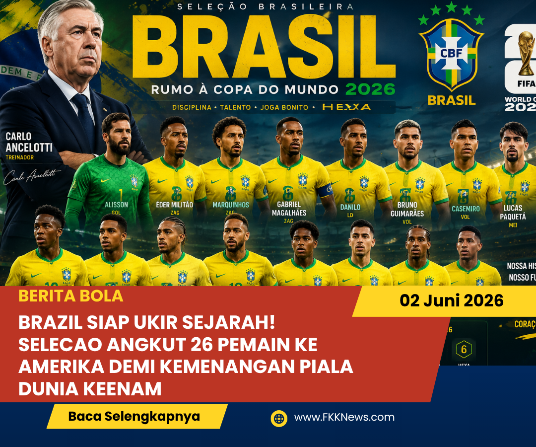 Brazil Siap Ukir Sejarah! Selecao Angkut 26 Pemain ke Amerika demi Kemenangan Piala Dunia Keenam 4 www.FKKNews.com 20260602 221633 0000