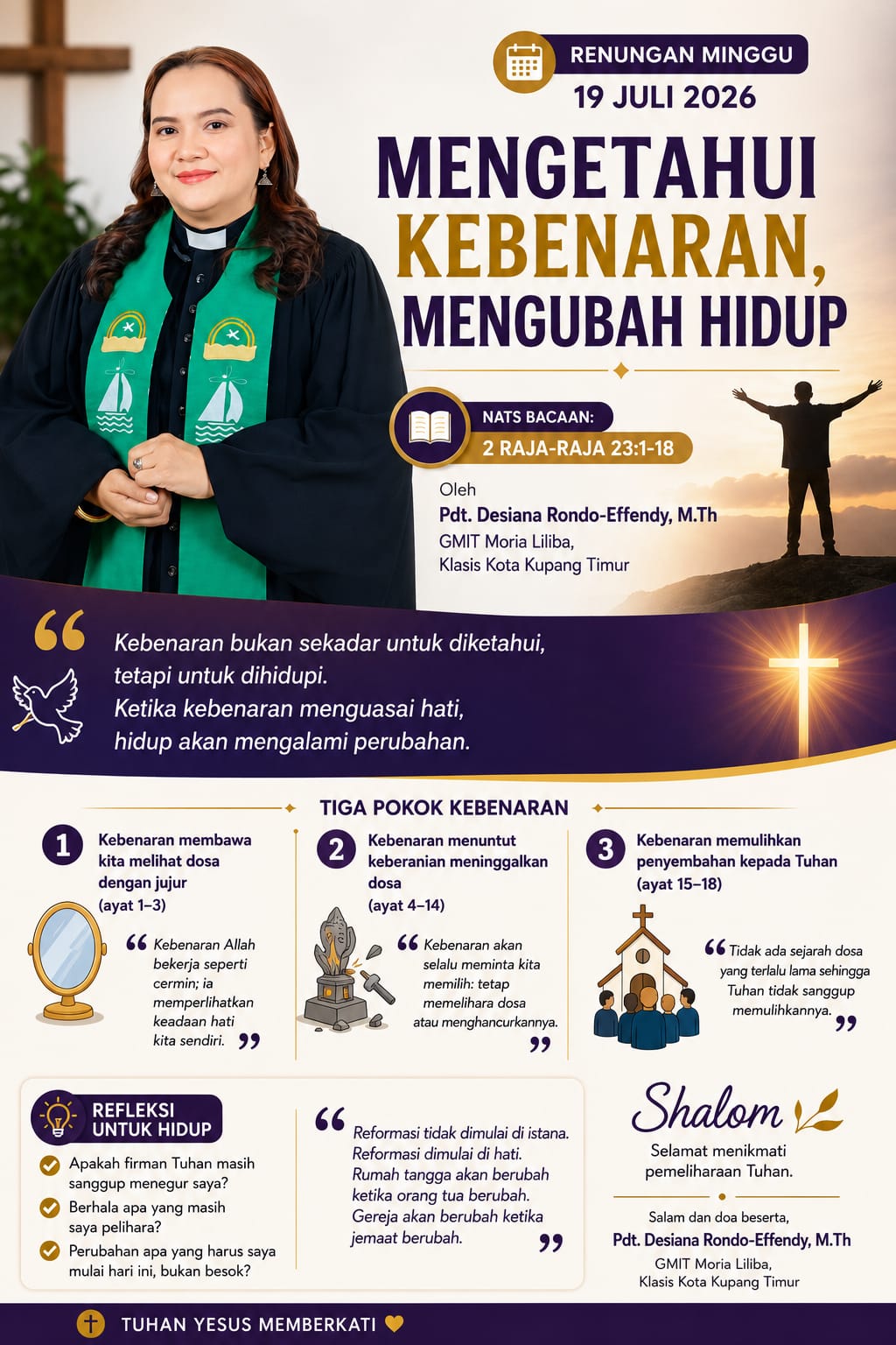 Mengetahui Kebenaran, Mengubah Hidup, Renungan Minggu 19 Juli 2026 oleh Pdt. Desiana Rondo-Effendy, M.Th dari GMIT Moria Liliba, Klasis Kota Kupang Timur 4 IMG 20260716 WA0007
