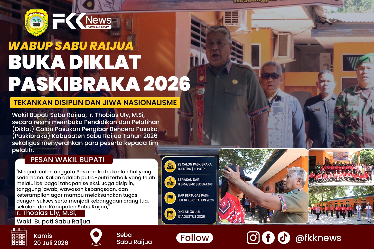 Wabup Sabu Raijua Buka Diklat Paskibraka 2026, Tekankan Disiplin dan Jiwa Nasionalisme 4 WhatsApp Image 2026 07 30 at 14.18.47